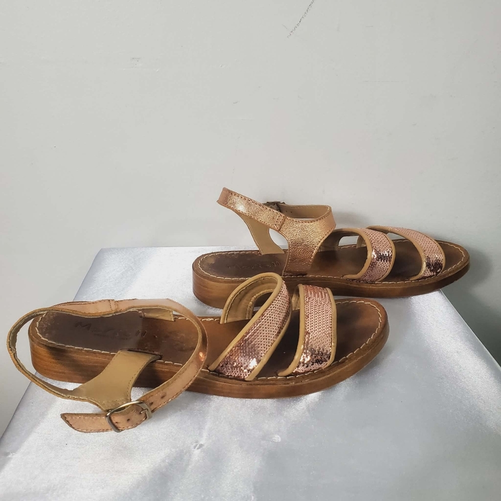 Mariella Rose Gold Leather Strappy Sandals